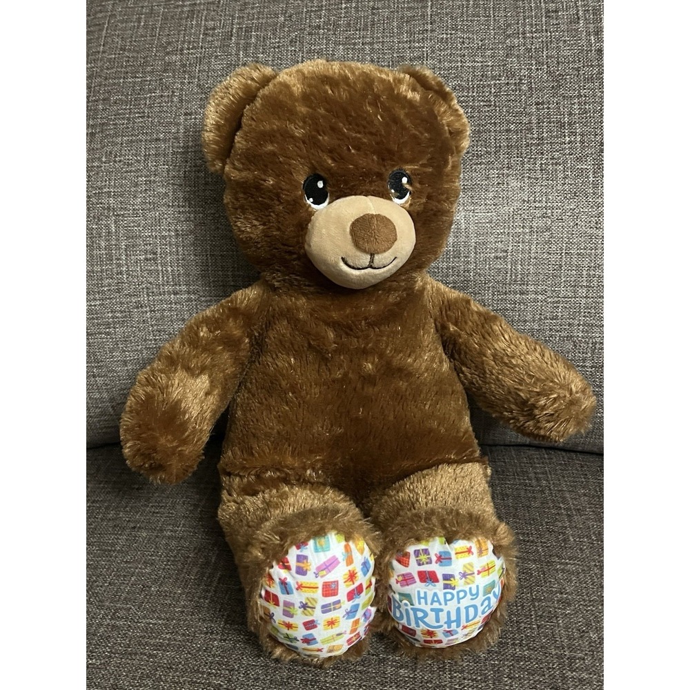 Build A Bear Happy Birthday Brown Plush 15" Stuffed Animal Teddy Bear BAB 2023